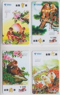 CHINA 2004 MONKEY CAPUCHIN FULL SET OF 4 USED PHONE CARDS - Giungla