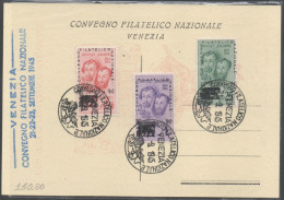 Italia - Cartolina - Francobolli Ricordo " Fratelli Bandiera " Convegno Filatelico Nazionale Venezia 1945. - 1946-60: Storia Postale