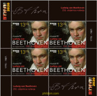 637641 MNH CROACIA 2020 250 ANIVERSARIO DEL NACIMIENTO DE LUDWIG VAN BEETHOVEN - Croatia