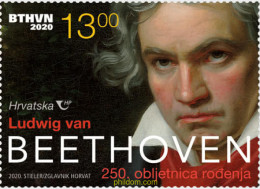 637639 MNH CROACIA 2020 250 ANIVERSARIO DEL NACIMIENTO DE LUDWIG VAN BEETHOVEN - Croatia