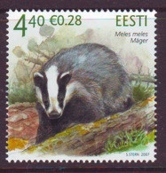 Estland 2007.  Estonian Fauna - The Badger. MNH. Pf. - Estonia