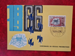 FDC 1966 MAXI PARIS CENTENAIRE DU RESEAU PNEUMATIQUE - Ohne Zuordnung