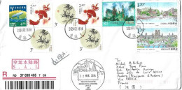 Belle Lettre Recommandée De Chine (2024) Adressée à Andorra (Principality) Avec Timbre à Date Arrivée Andorra - Covers & Documents