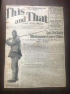 Newspaper Press Cutting 'Let The Lady Missionaries Leave China' From 'This And That' 1930 Risks From Brigands Bandits - Religion/ Spiritualisme