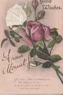 CL80. Vintage Greetings Postcard. Flowers. Roses. Good Wishes From Mountfield. - Flowers