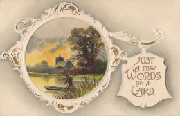 CL11. Vintage Greetings Postcard. Just A Few Words On A Card. Countryside View. - Saluti Da.../ Gruss Aus...