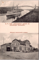 S.M. Vacht “Hohenzollern” Passiert Die Grünenthaler Hochbrücke + Gastwirtschaft Beldorf (Gelaufen 1914) - Autres & Non Classés