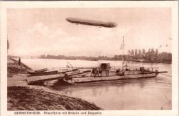 Germersheim , Rheinfähre Mit Brücke Und Zeppelin (Ungebraucht) - Germersheim