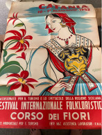 MANIFESTO - CATANIA - FESTIVAL FOLKLORISTICO CORSO DEI FIORI - 69x95 - Afiches