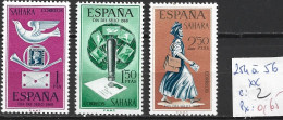 SAHARA ESPAGNOL 254 à 56 ** Côte 2 € - Tag Der Briefmarke