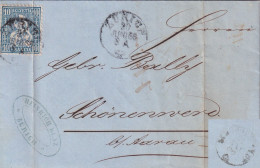 Faltbrief  "Kunz, Zürich" - "Bally Schönenwerd"       1866 - Lettres & Documents