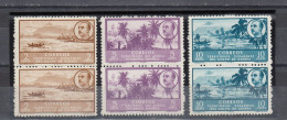 Spanish Guinea - 1951 Franco Issue - 3 Pairs, No Gum (2-144) - Spaans-Guinea
