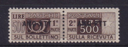 Triest Zone A 1949 Paketmarken 500 Lire  Mi.-Nr. 25  Postfrisch ** - Mint/hinged