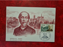 FDC 1966 MAXI VOUZIERS HIPPOLYTE TAINE - Unclassified