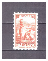 COTE D' IVOIRE     N °  174  .  20 F  ROUGE  BRUN         NEUF *   .  SUPERBE  . - Unused Stamps