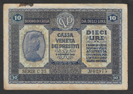 Occupazione Austriaca Del Veneto - Buono Di Cassa Circolato Da 10 Lire P-M6 - 1918 - Occupazione Austriaca Di Venezia