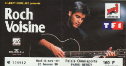 ROCH VOISINE  - TICKET DE CONCERT DU 26 MARS 1991 - PALAIS OMNISPORT DE BERCY - Tickets D'entrée