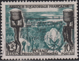 1956 A.E.F.° Mi:FR-EQ 299, Sn:FR-EQ 190, Yt:FR-EQ 233, Sg:FR-EQ 282, FIDES - Cotton Harvest, Tchad - Usados