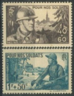 FRANCE. - 1940 - FOR THE SOLDIERS STAMPS COMPLETE SET OF 2, # 451/52, UMM (**). - Neufs