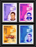 92746 Sénégal N°1096/1099 Aviation Rallye Aerien Toulouse St Louis Exupery Mermoz Breguet 1994 Non Dentelé ** MNH Imperf - Flugzeuge