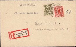 604002 | Einschreiben, Brief 1945 An Die Jüdische Gemeinde In Der Oranienburgerstrasse, Charlottenburg ; Berlin (W - Emergency Issues American Zone