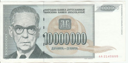 10 000 000 Dinara - 10 Million Dinara - 1993 - Yugoslavia - Ivo Andrić - National Library, Belgrade - Yugoslavia