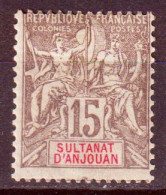 Anjouan 1900 Y.T.15 */MH VF/F - Neufs