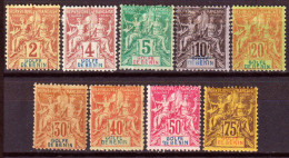 Benin 1893 Y.T.21/24,26,28/31 */MH VF/F - Ungebraucht