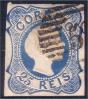 742 Portugal 25 Reis Bleu Blue (POR-1) - Oblitérés