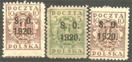 740 Pologne Eastern Silesia 1920 Surcharge (POL-327) - Silésie