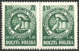 740 Pologne Students Congress Etudiants Paire Pair MNH ** Neuf SC (POL-226a) - Unused Stamps