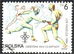 740 Pologne Escrime Los Angeles 1984 Fencing (POL-7) - Scherma