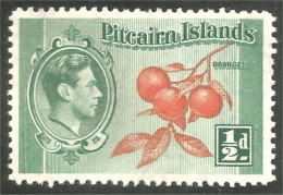 734 Pitcairn Orange Fruit George VI MH * Neuf (PIT-14) - Pitcairninsel