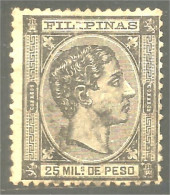 730 Philippines 1878 Roi King Alfonso XII 25m Black Noir (PHI-32) - Filipinas