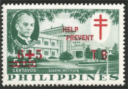 730 Philippines 1960 Quezon Institute Surcharge Tuberculosis Tuberculose MH * Neuf CH (PHI-11) - Médecine