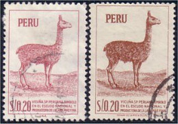 728 Peru Lamas 2 Couleurs (PER-4) - Pérou