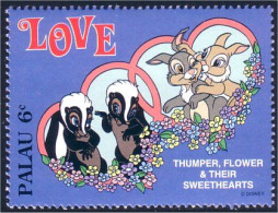 718 Disney Palau Rabbit Lapin Hare Hase Mouffette Skunk Putois MNH ** Neuf SC (PAL-11a) - Palau