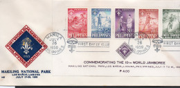 PHILIPPINES - 1959 - SCOUT JAMBOREE S/SHEET ON JAMBOREE  FDC , SG CAT £24 - Lettres & Documents