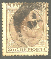 748 Puerto-Rico 1880 Roi King Alfonso XII 50c Brun Brown (PUE-6) - Porto Rico