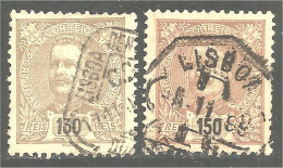 742 Portugal 1895-1905 King Carlos 130r 150r VF (POR-132) - Gebruikt