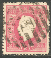 742 Portugal 1870 King Luiz 25 Reis Rosw (POR-143) - Used Stamps