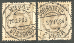 742 Portugal 1882 King Luiz 25r Brun Brown TTB XF (POR-145) - Used Stamps
