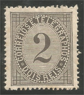 742 Portugal 1884 2r Noir Black MH * Neuf (POR-121) - Unused Stamps