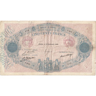 France, 500 Francs, Bleu Et Rose, 1926, O.918, B, Fayette:30.29, KM:66k - 500 F 1888-1940 ''Bleu Et Rose''