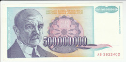 500 000 000 Dinara - 500 Million Dinara - 1993 - Yugoslavia - Jovan Cvijić - Kapetan Mišino Zdanje - Yugoslavia