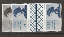 1968 MNH Ireland Mi 206-07 Gutter Pairs Unfolded - Neufs