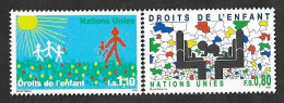 SE)1991 UNITED NATIONS, THE RIGHTS OF CHILDREN, 2 STAMPS MNH - Usati