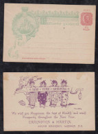 Portugal INDIA 1898 Centario Stationery Postcard ** MNH Private Christmas New Year Greeting Imprint - Portugees-Indië