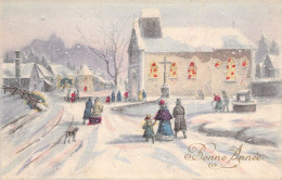 ILLUSTRATEUR - Orens - Bonne Année - Village Enneigé -  Carte Postale Ancienne - Orens