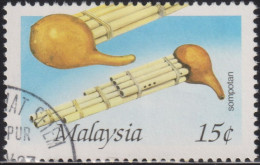 1987 Malaysia ° Mi:MY 351, Sn:MY 350, Yt:MY 371, Sg:MY 365, ISC:MY 353, Sompotan, Volksmusikinstrumente - Malesia (1964-...)